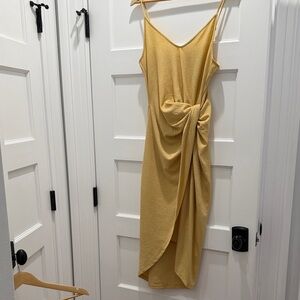 H&M Asymmetrical Dress in Mustard Yellow